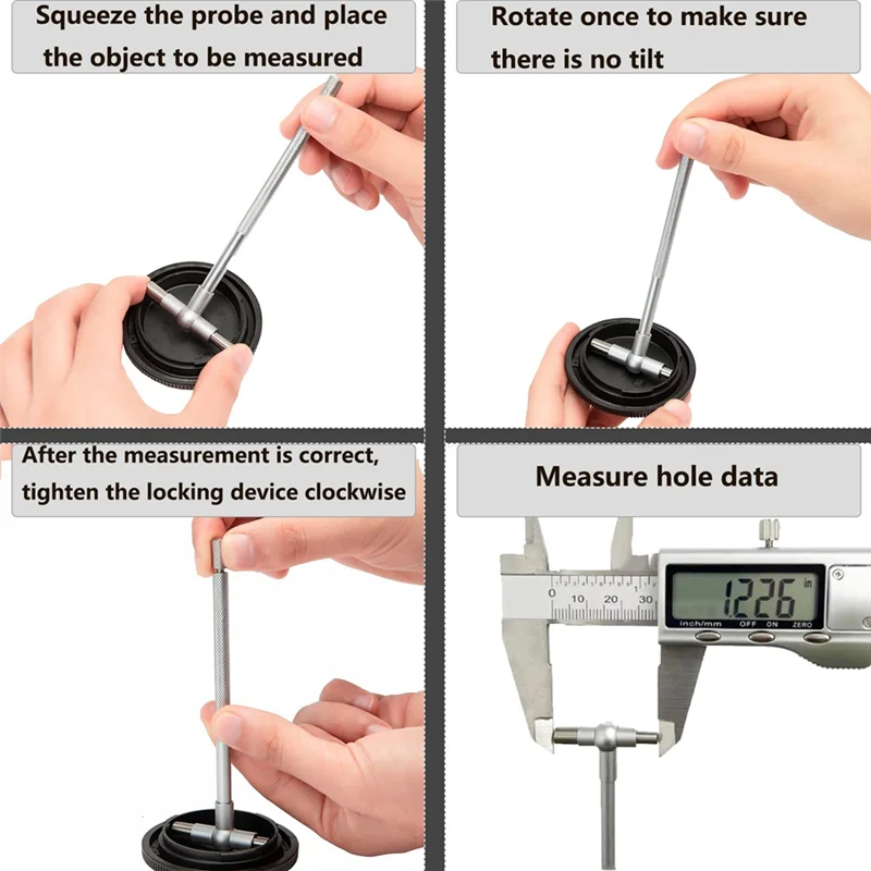 

A60F-6Pc Telescoping Gage Set, T-Bore Hole Gauges, Telescopic Bore Gauge With A Portable Case(Range 5/16 Inch-6 Inch)