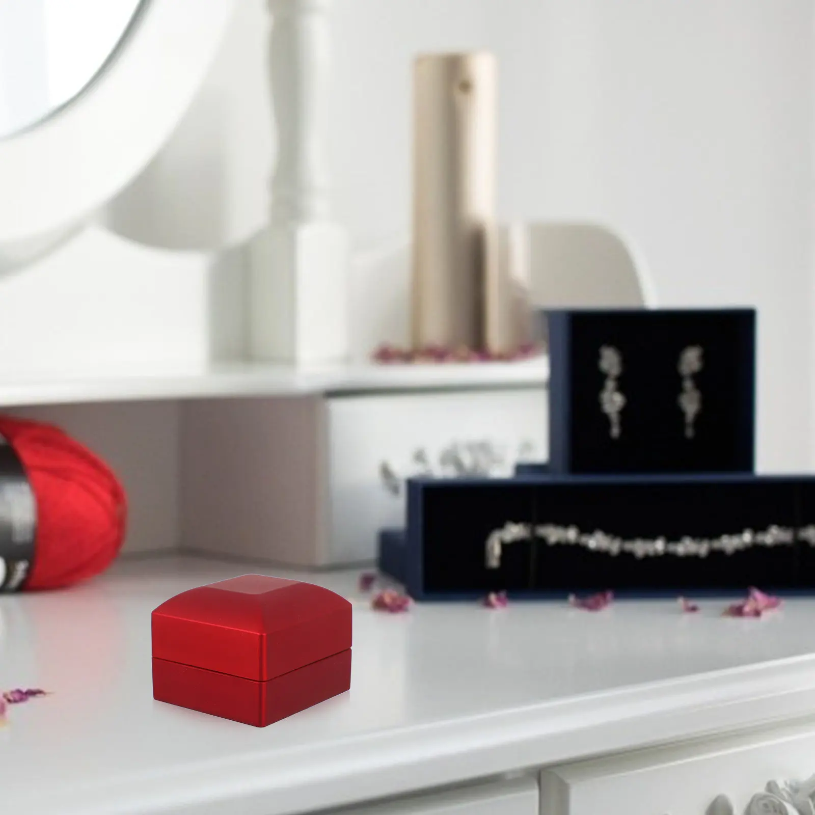 

Decorative Jewelry Ring Box LED Lighting for Proposal Rings Safe and Durable Wooden Structure Perfect for Keeping Your Jewelry