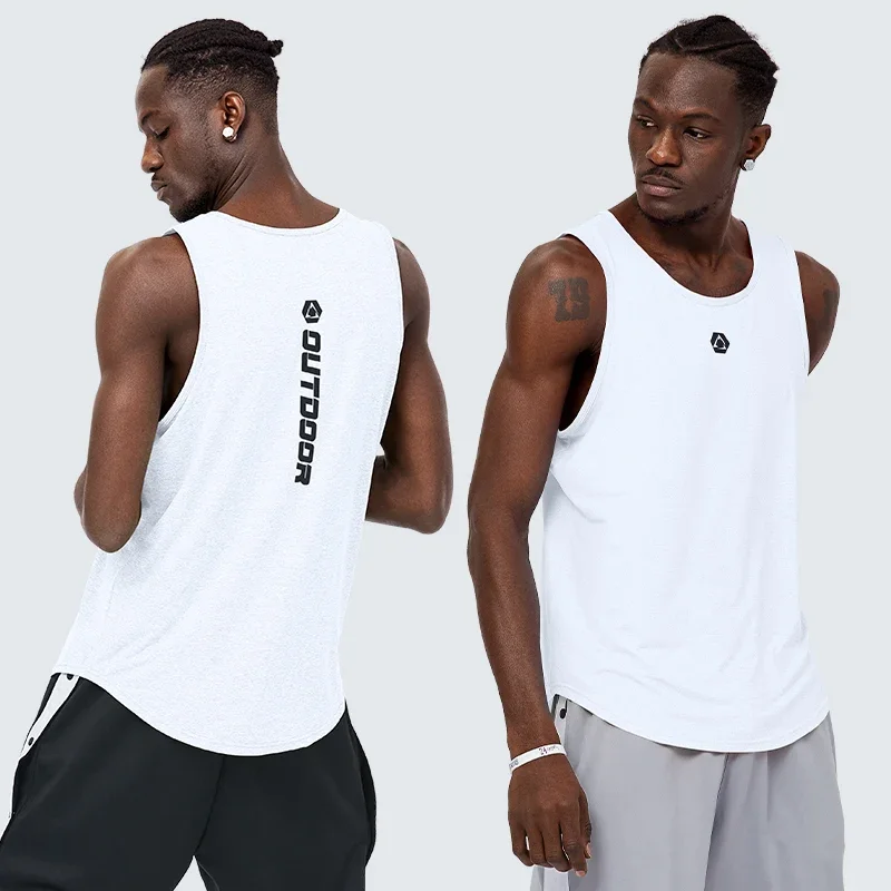 Fitness Basketball vest Men sports summer track and field training sleeveless ice silk T-shirt American running wear
