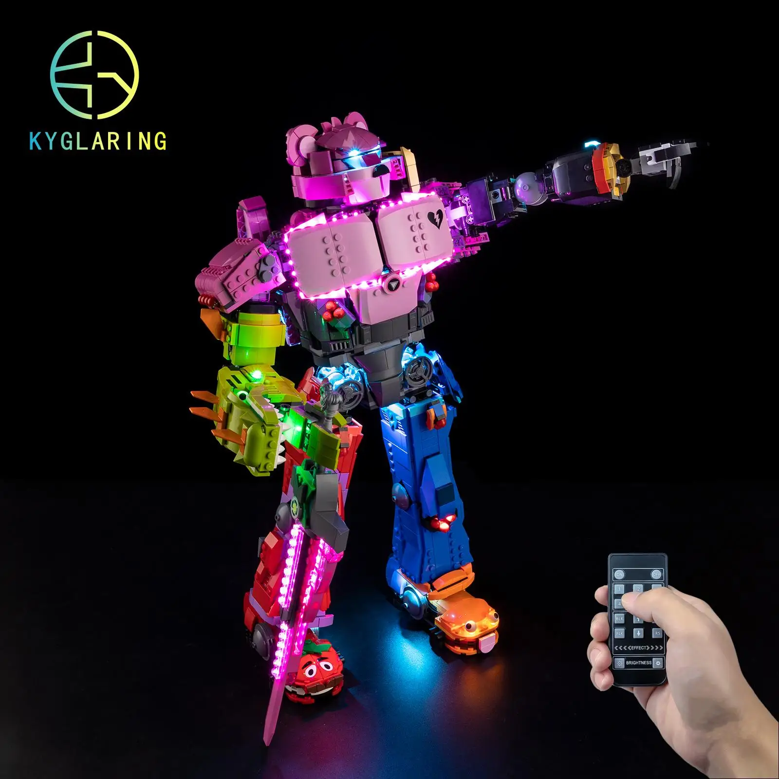 Kyglaring Led Lighting Set Diy Toys for Lego Fortnite Mecha Team Leader 77078 Building Blocks (No Model)