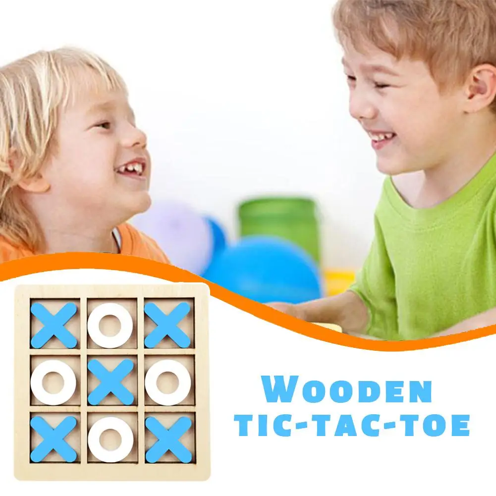 Juego de madera XO Tic Tac Toe, Mini tablero de ajedrez, rompecabezas de interacción, juego Montessori, entrenamiento, aprendizaje cerebral, juguete educativo para edades tempranas