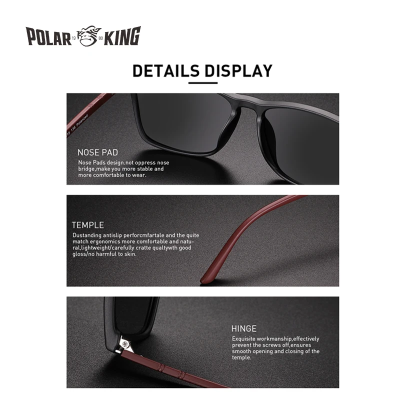 Polarking New Luxury Polarized Sunglasses Men\'s Driving Shades Male Sun Glasses Vintage Travel Fishing Classic Sun Glasses 400