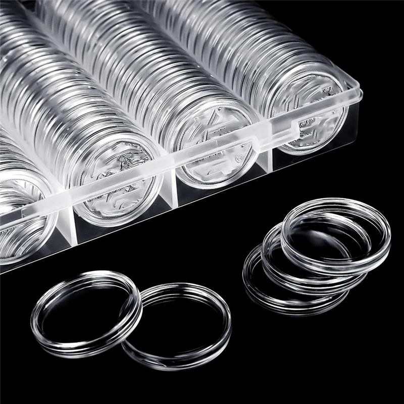 AS95-30 mm Münzkapseln, rundes Münzhalter-Etui aus Kunststoff mit Aufbewahrungsbox für Münzsammelbedarf (4er-Pack), langlebig