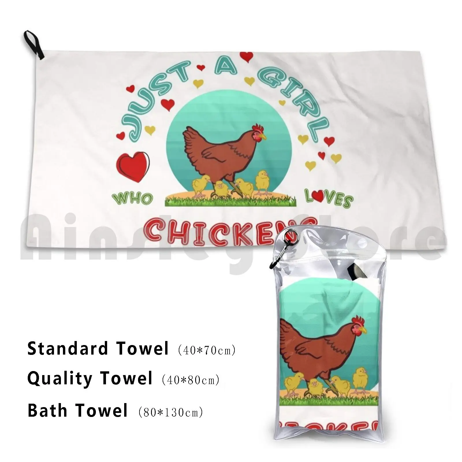 Towel Just A Girl Who Loves Chickens | Best Gifts For Farmers And Country Lifestyle Lovers