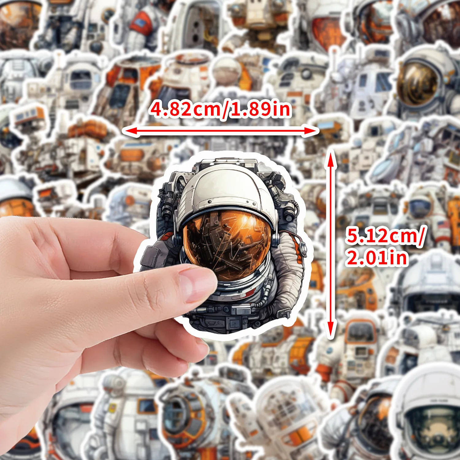 10/50 pezzi stile carino attrezzatura spaziale astronauta adesivo cartone animato decorazione fai da te PVC impermeabile skateboard notebook giocattolo graffiti