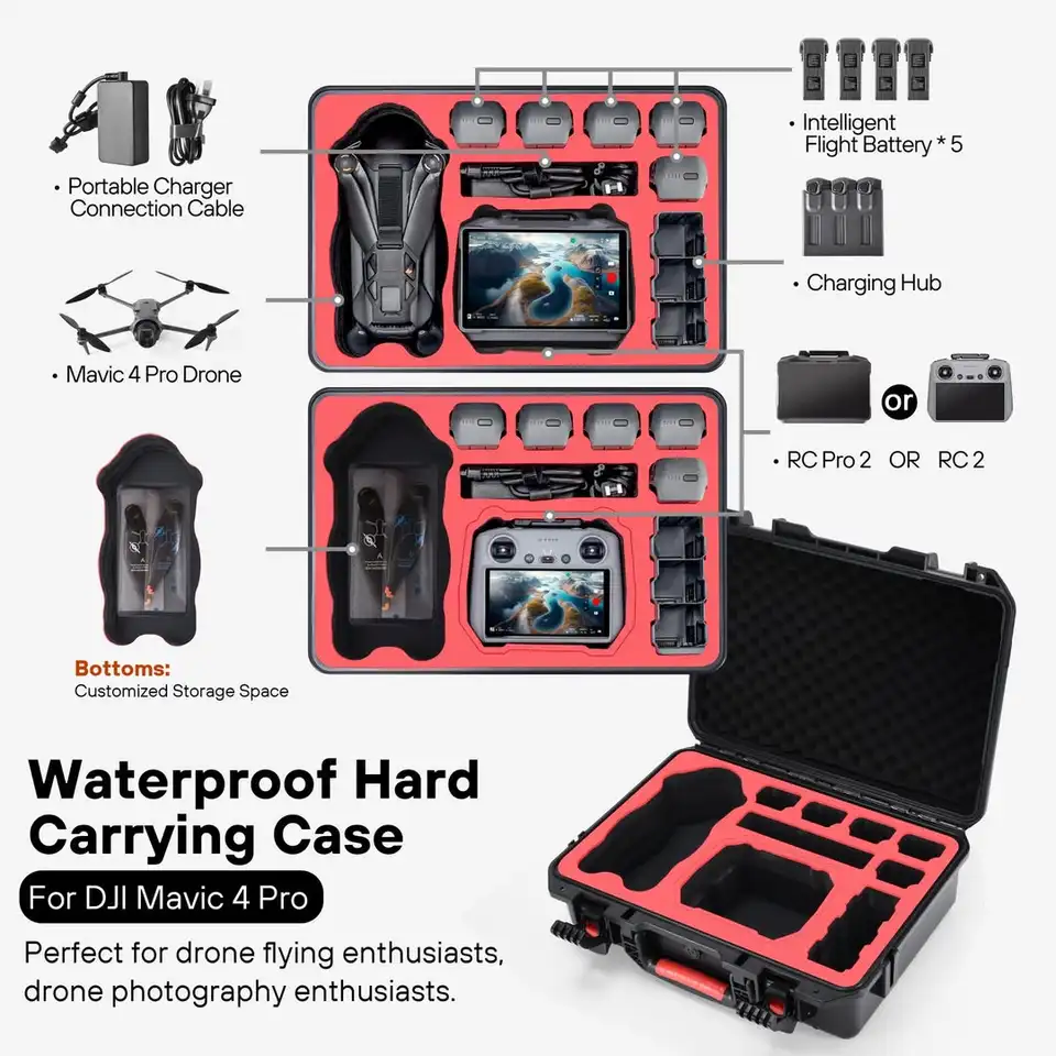 Waterproof Hard Case Large for DJI Mavic 4 Pro Fly More Combo