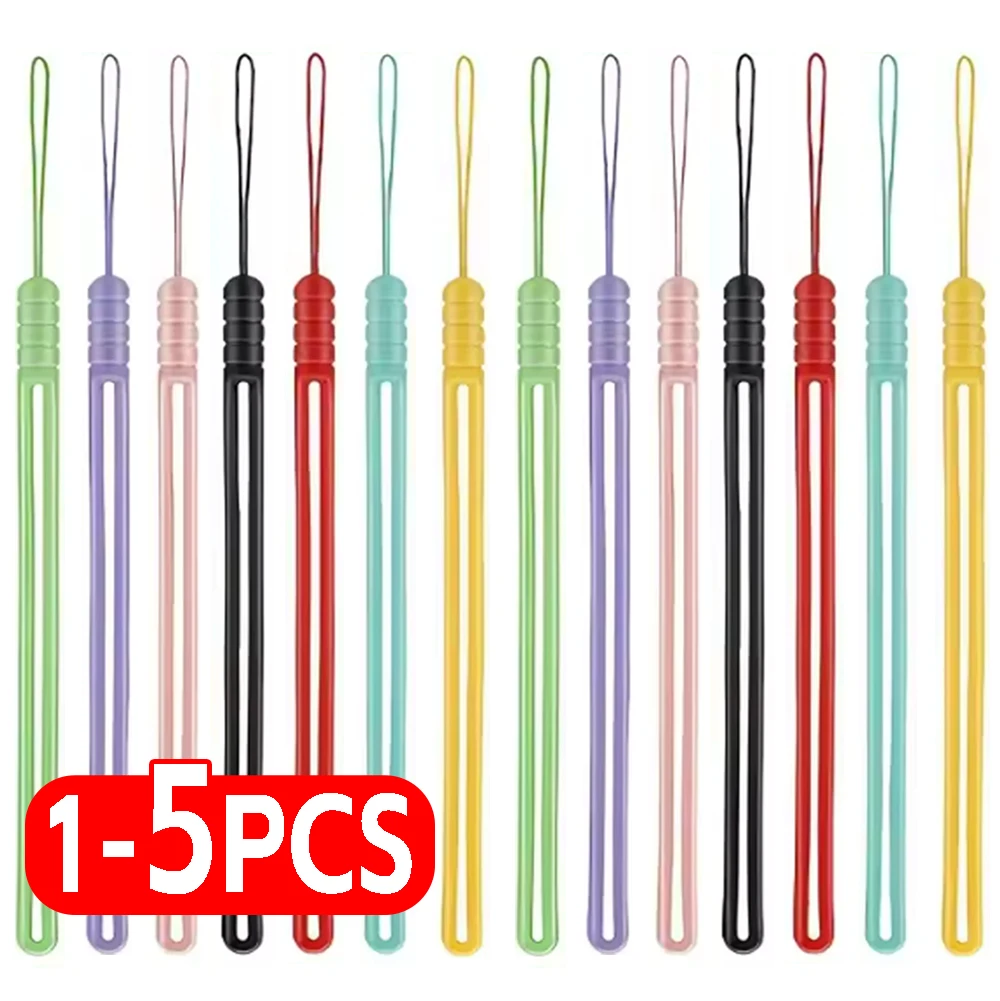 

1-5PCS Portable Hand Wrist Lanyard Chain Silicone Wrist Straps Phone Strap ID Card Keys Cord Keychain for Samsung Xiaomi Huawei
