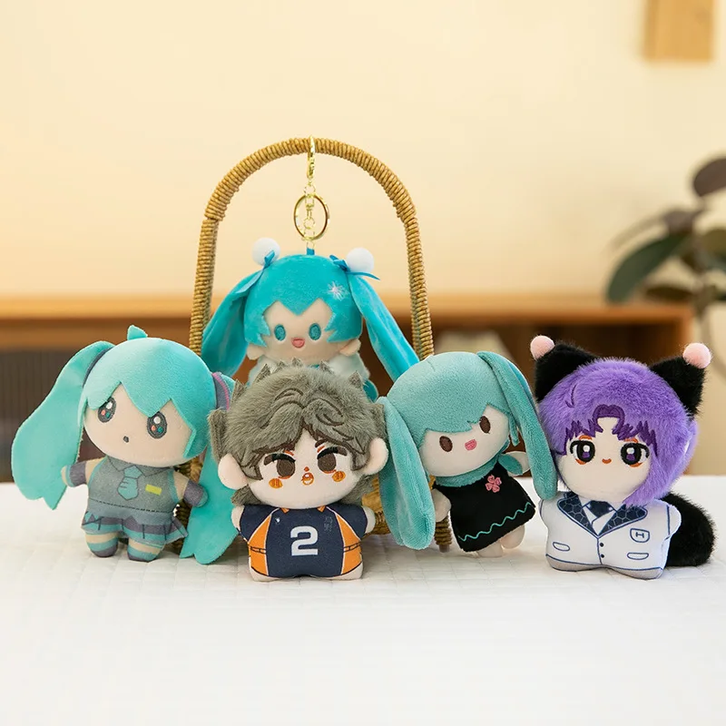 12cm Anime pour Hatsune Miku peluche KAITO MEIKO Luka Kagamine Rin Len Figure peluche poupée Kawaii Q Version porte-clés sac Pendan