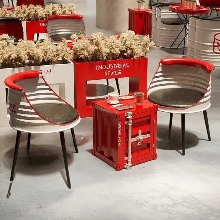 Milk tea shop table and chair booth Internet celebrity wrought iron dessert shop reception commercial cafe industrial style