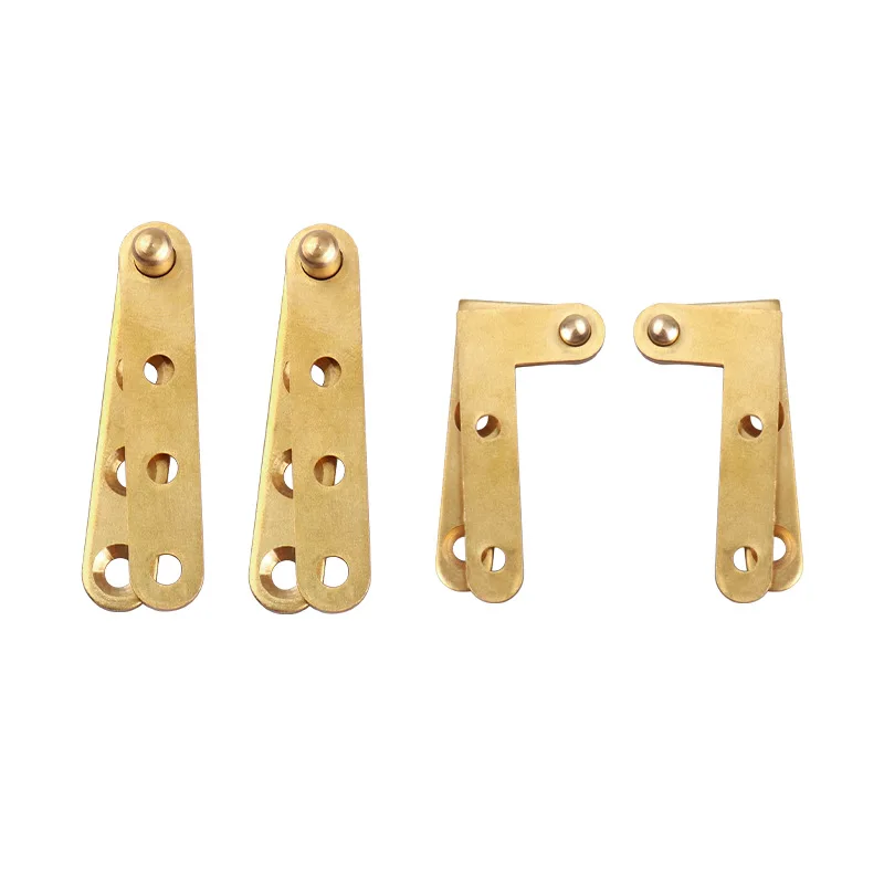 4Pairs Brass Pivot Cabinet Door Hinge Top Bottom Mount With Screws