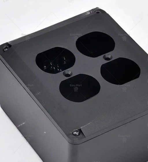 Hot Sale Black Aluminum Audio Socket Chassis Standard Power Socket Enclosure