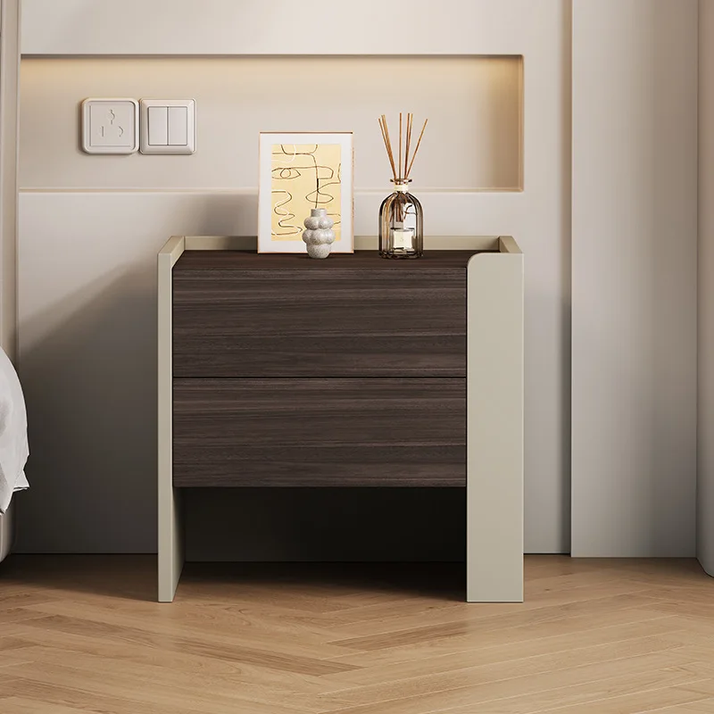 Popular solid wood bedside table simple high-end light luxury bedside locker new walnut bedside table household