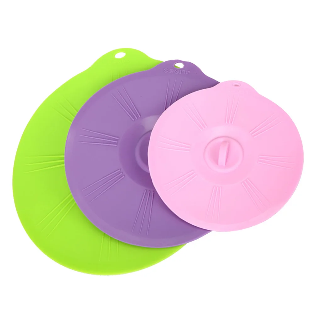 3 قطعة أغطية سيليكون صديقة للبيئة لأدوات المطبخ مقاومة للحرارة في الميكروويف آمنة بلون عشوائي أغطية أكواب السيليكون