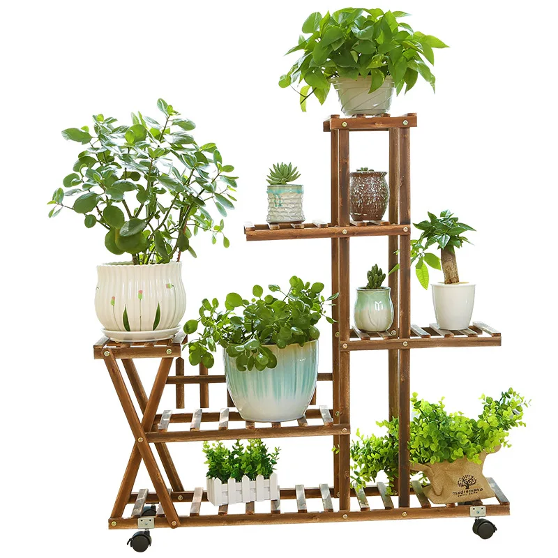 Multi Layer Bamboo Wooden, Plant Display Rack Plants Stand Planter Shelf plant tray suitable for living room and office/