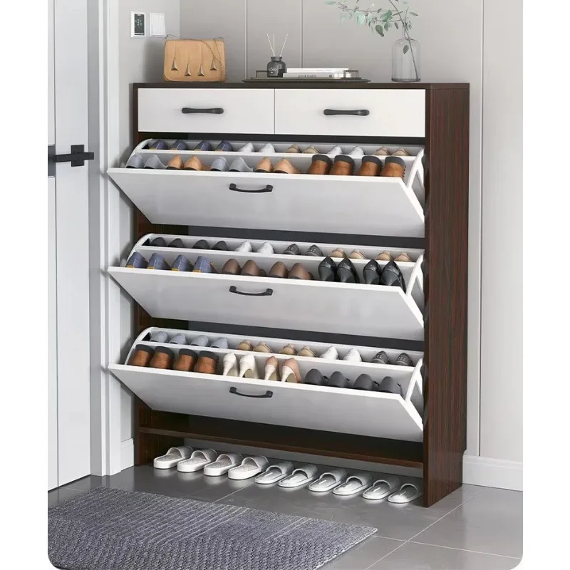 Modern simple bucket ultra-thin shoe cabinet household door into small household shoe rack