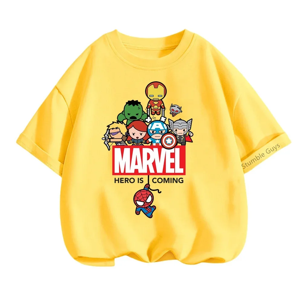 Marvels Child T-Shirts Summer The Avengers Kids T Shirt Children Cartoon Kawaii Casual Clothes Super Hero Top Boy Girl Tee Shirt