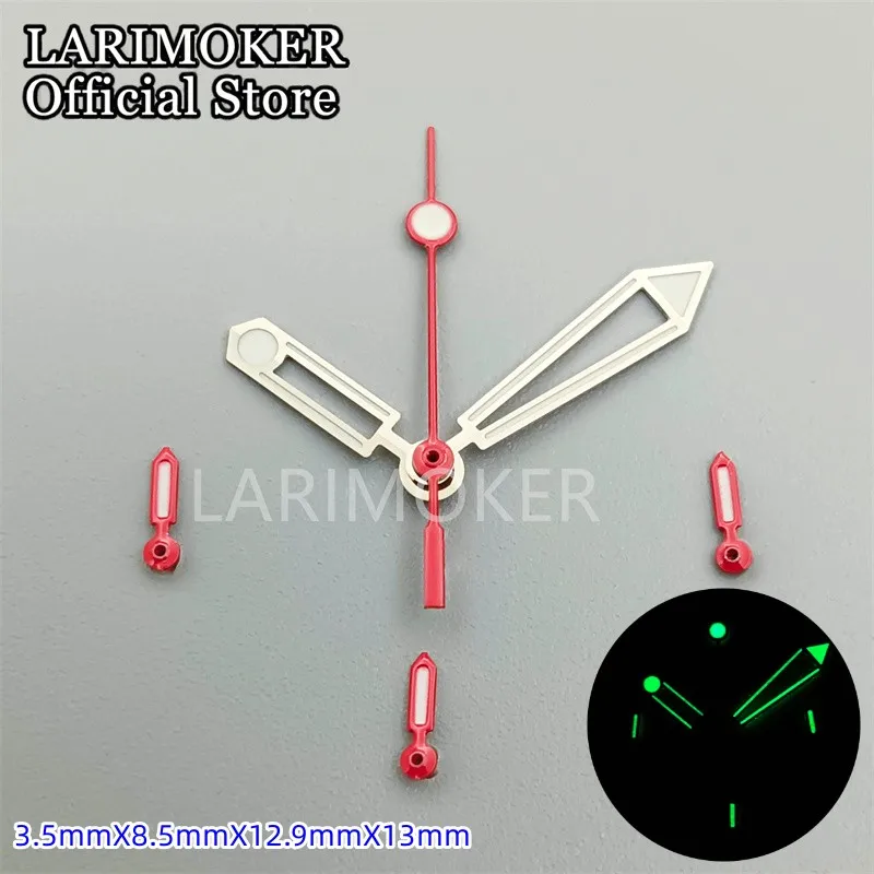 LARIMOKER silver gold  rose gold watch hands Green luminous  fit VK63 quartz Movement