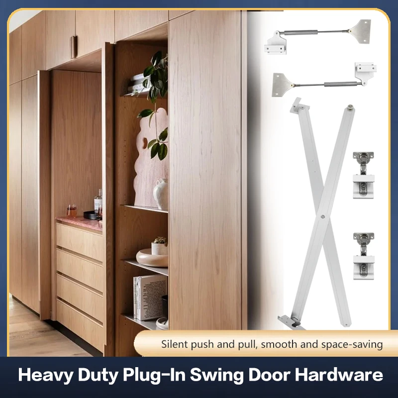 

High-end Wardrobe Heavy-duty Swing Door Track Side-mounted Butterfly Door Slide Rail Cabinet Door Folding Plug-in Hardware