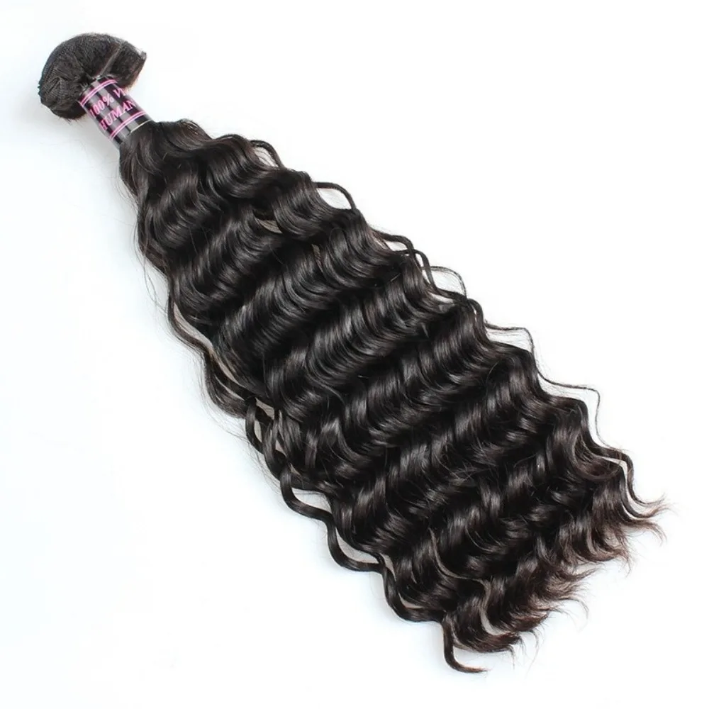 Двойные волосы высшего качества, глубокая волна, настоящие 10-20 дюймов, 100% натуральные человеческие волосы, бразильские девственные волосы Remy, шелковистая гладкая текстура