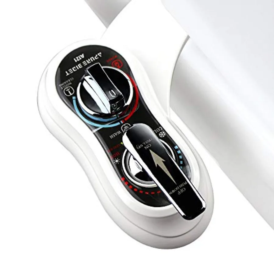 

A121 - Hot and Cold Water Bidet Attachment for Toilet Seat - Dual nozzle - Rear and Feminine Wash- Selfcleaning- Adjustable Wat
