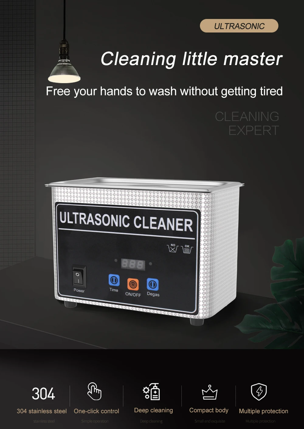 35w 60w Ultrasonic Bath 800ml 900ml Ultra Sonic Cleaner Washing Jewelry Dental Ultrasonic Cleaning Machine High Frequency 40khz