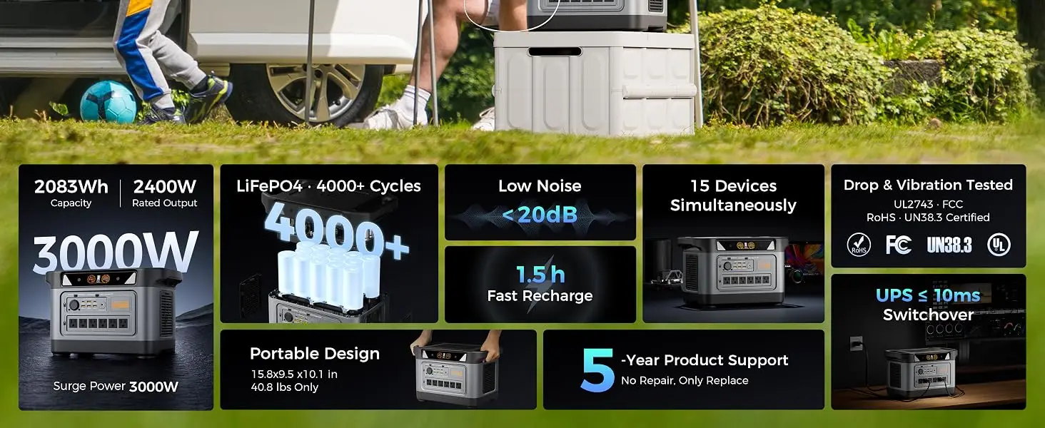 UDPOWER S2400 Solar Generator