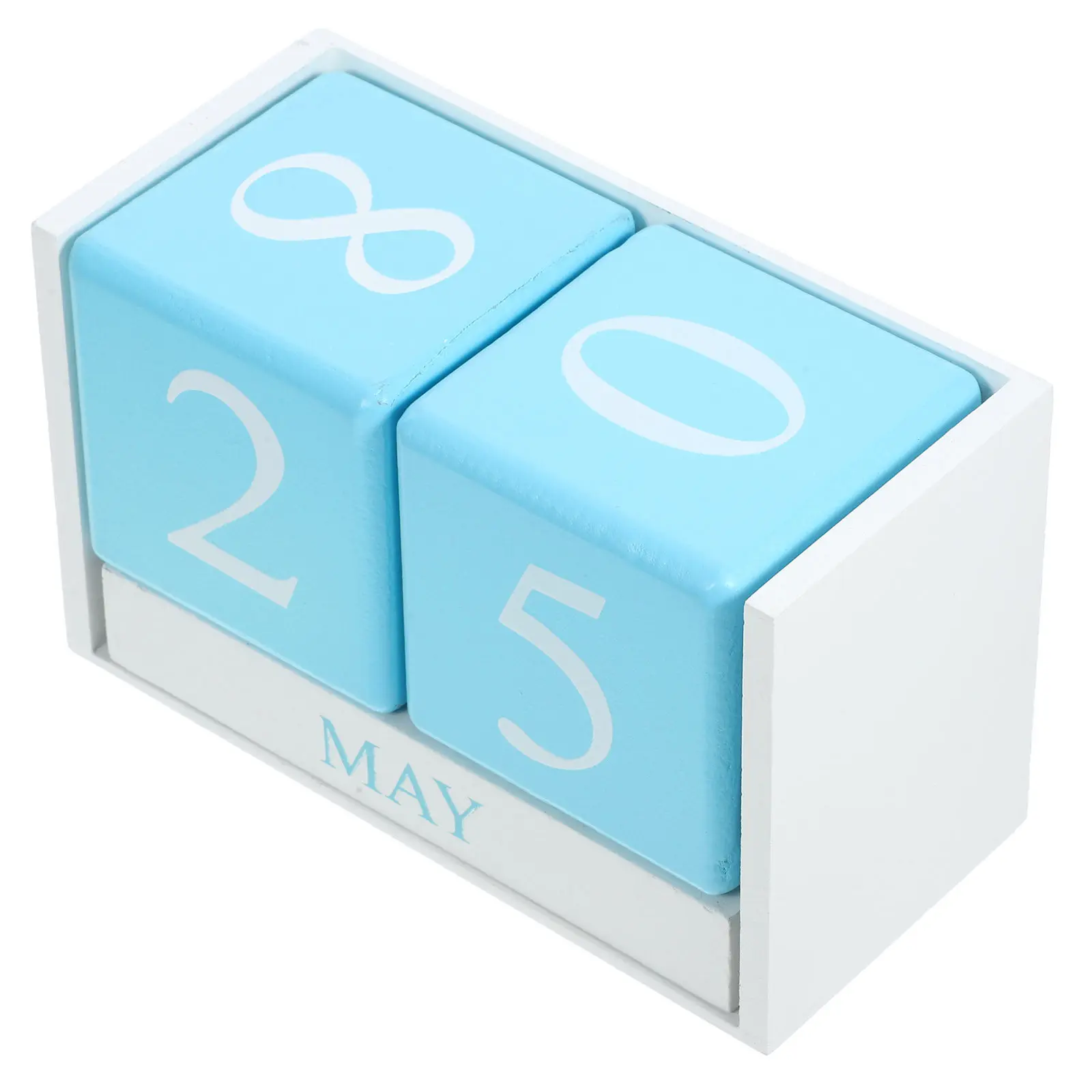 Stylish Wooden Tabletop Calendar Perpetual Block Calendar for Desk Decor Reusable Date Month Home School