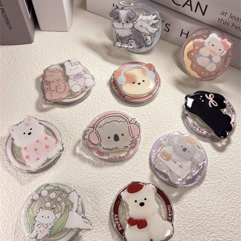 

Magnetic Suction Bracket Cute Cartoon Telescopic Mobile Phone Airbag Bracket Ring Buckle Strong Adsorption New Model