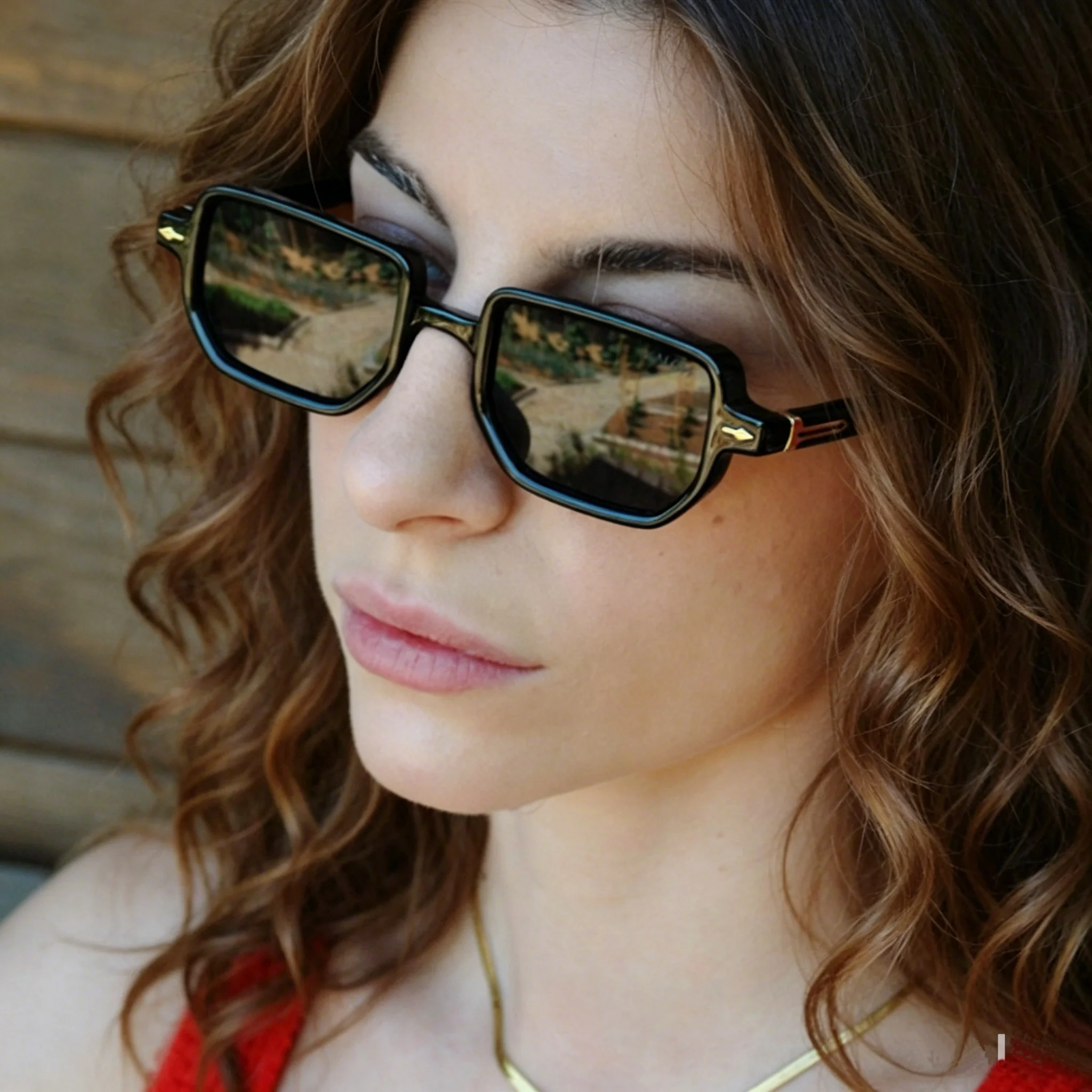 Irregular Square Sunglasses for Men Women Fashion Retro Rivets Designer Small Frame Sun Glasses Shades Luxury Sunglass Man
