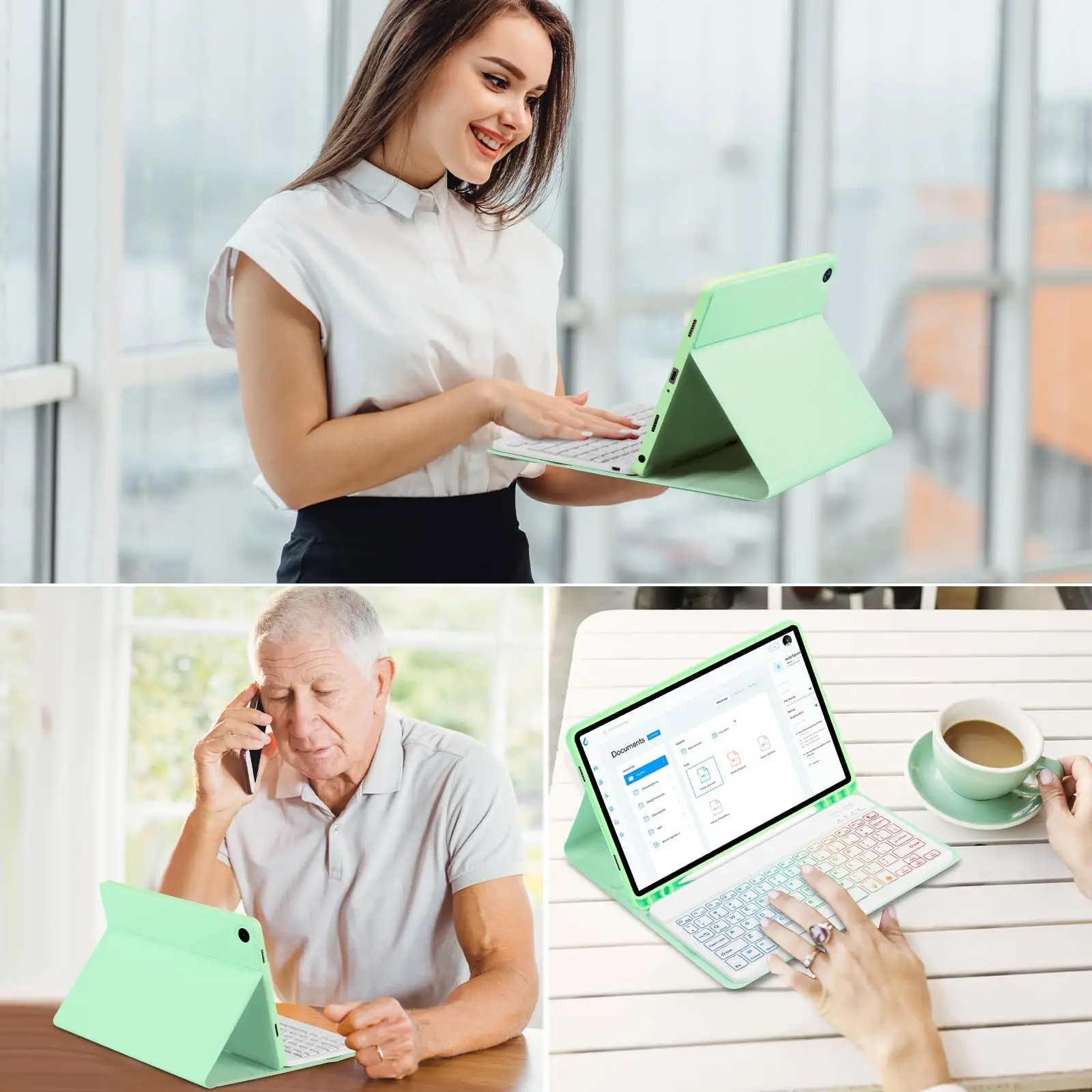 Keyboard Case For Kindle Fire Max 11 13th Generation 2023 Detachable Backlit BT Bluetooth Keyboard Cover For Fire 11 Tablet Case