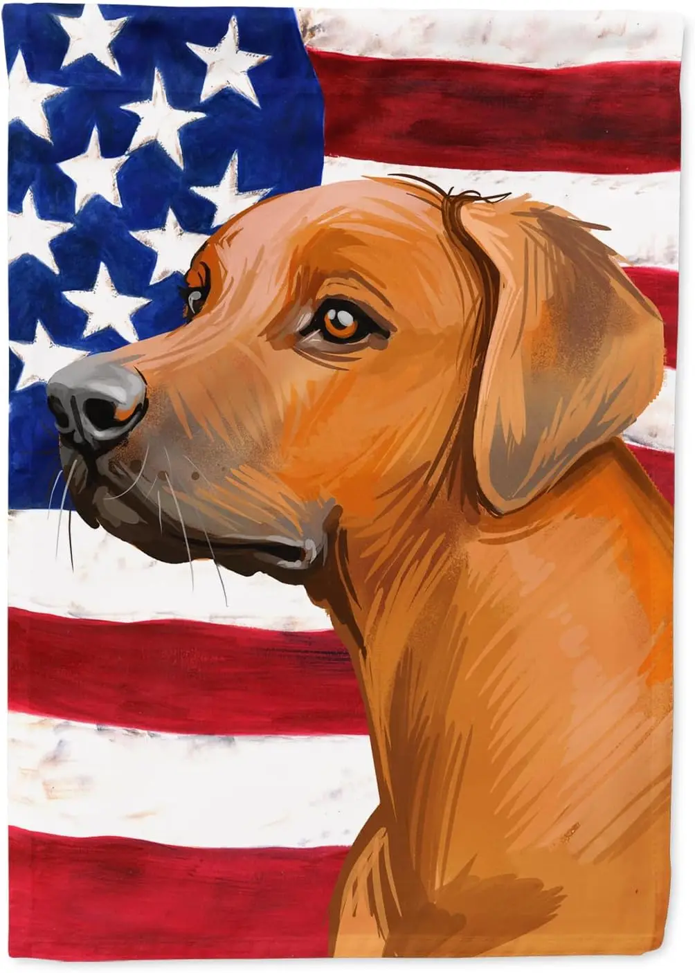 Caroline's Treasures CK6676GF Rhodesian Ridgeback Dog American Flag Garden Flag Mailbox Flag Decorative Yard Flag  Out