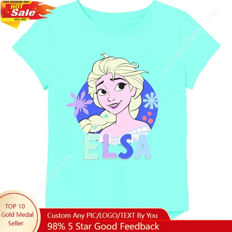 

Disney Frozen Short Sleeve T-Shirt-Elsa, Anna-Girls Sizes 2-16