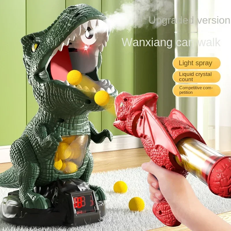

Hungry Shooting Dinosaur Toy Air-powered Gun Soft Bullet Ball With Light Electronic Scoring Battle Two-man Match Competition Toy