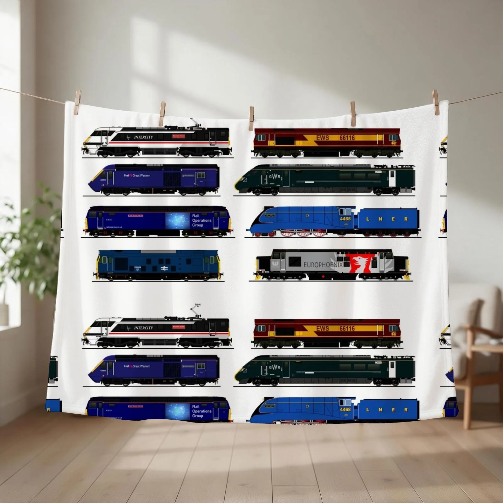 legendary british locomotives Throw Blanket couch cozy soft plush fuzzy picnic outdoor blanket