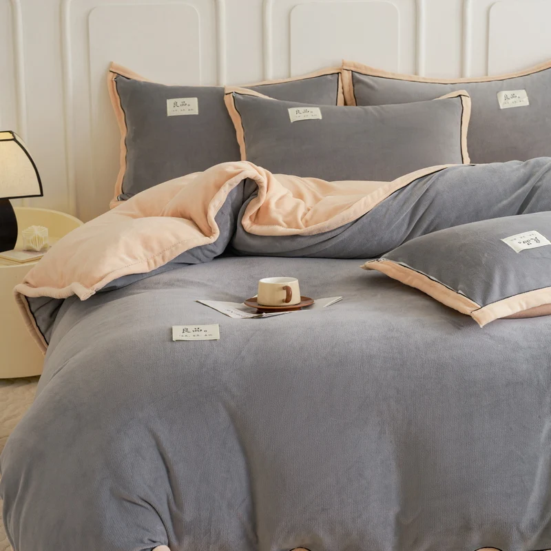 

Зимний фланелевой однотонный пододеяльник на зиму, мягкий, теплый, сохраняющий тепло, пододеяльники, молочный бархат, кровать Queen King, домашний текстиль