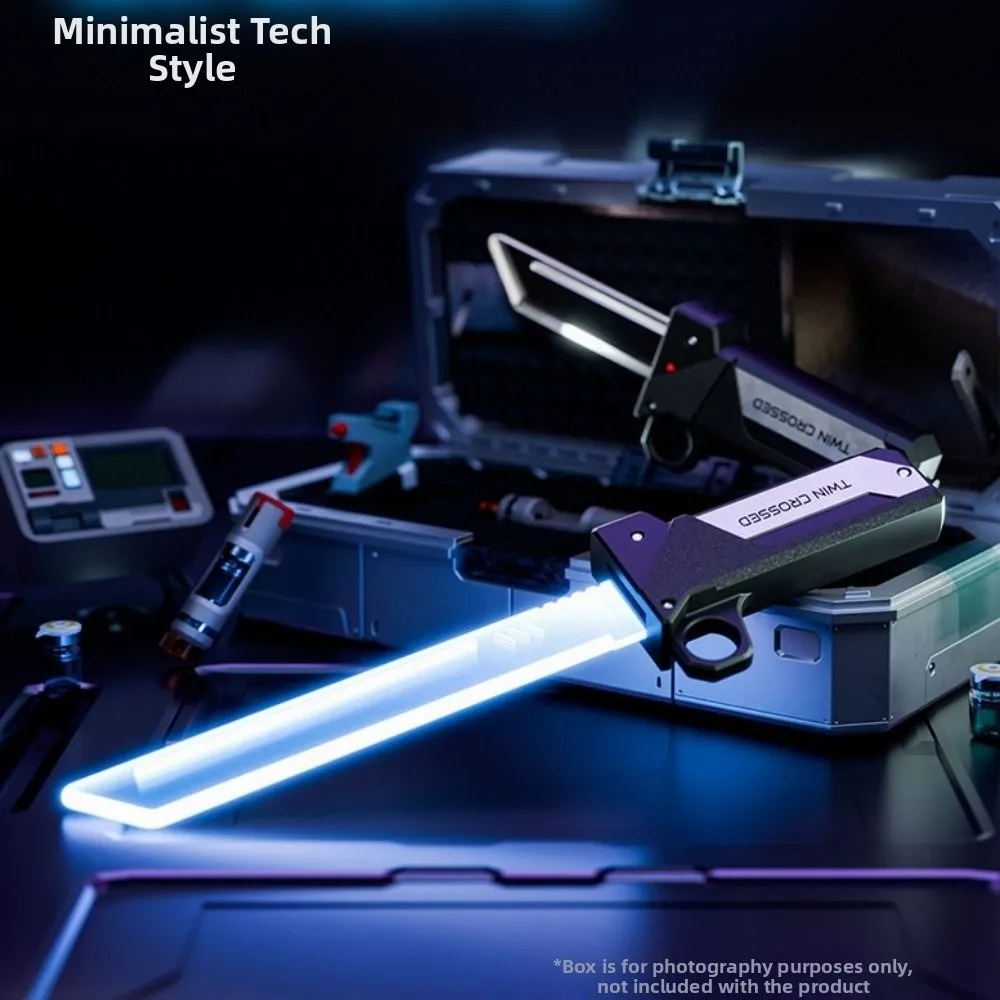 

Multi-Color Flash Double-edged retractable lightsaber Red And Blue Light LED Light Shine Bright Rotate Sword Stretchable