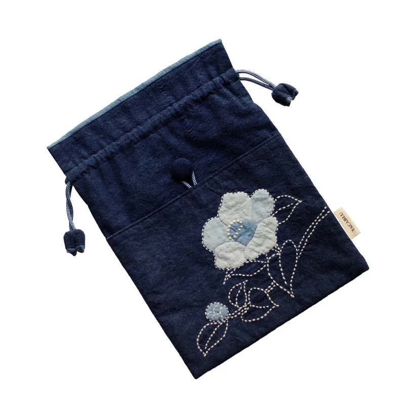 Camellia Drawstring Bag Double Layer Child Embroidery Patchwork Sewing DIY Material Package Set Shopkeeper Recommended Adult
