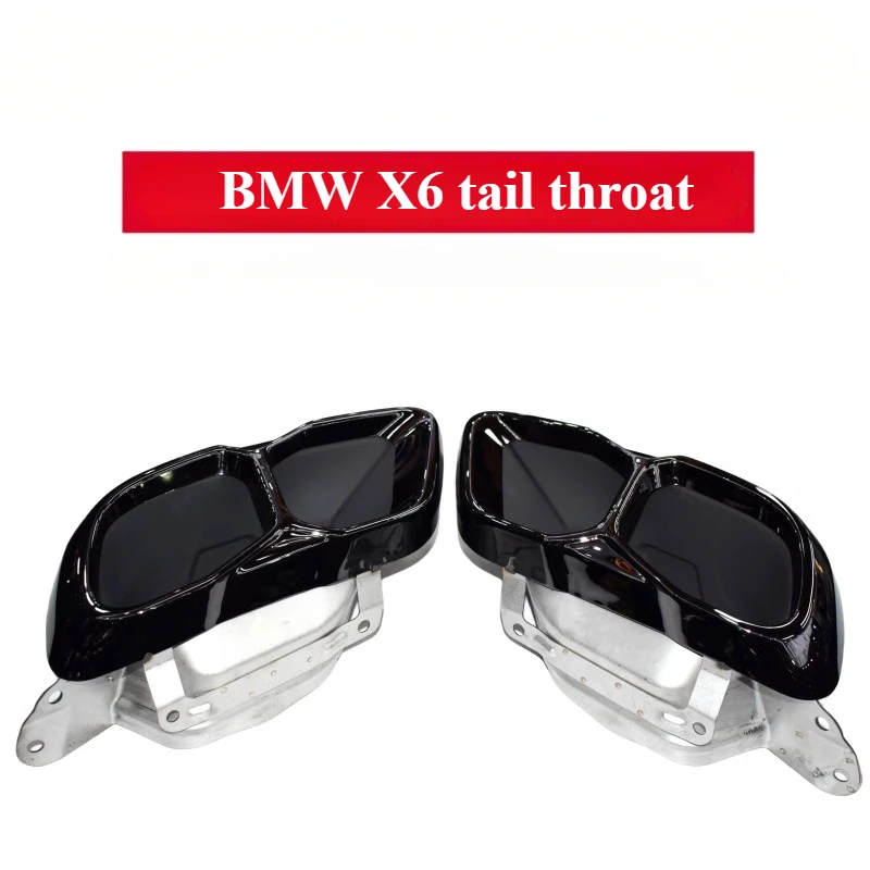 FOR BMW's new X6 Black Knight exhaust pipe modified four out  square mouth black tail throat cover exterior decoration