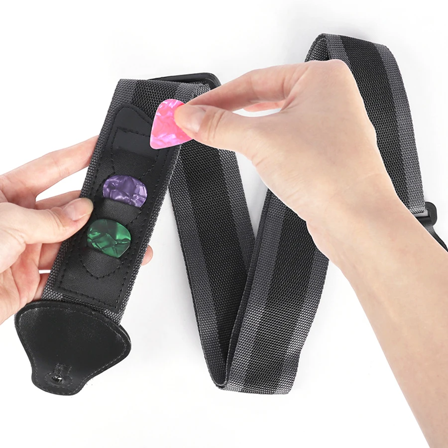 1 zestaw 100 cm + szare paski gitarowe z 3 szt. SLL Pick ze stopu aluminium Capo gitara Ukulele akcesoria do instrumentów strunowych basowych