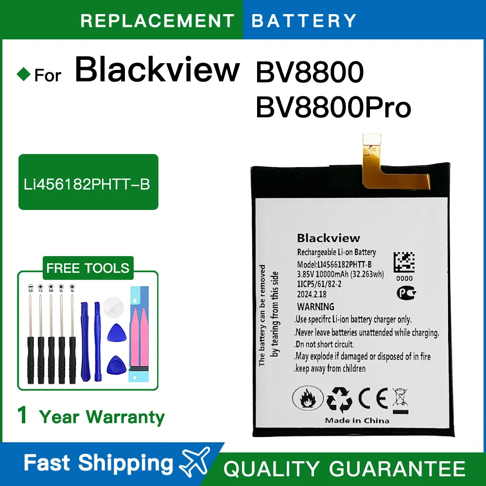 Brand new BV8800 Li456182PHTT-B Reliable Replacement Mobile Phone Battery For Blackview BV8800 8380mAh batteria +Free Tools