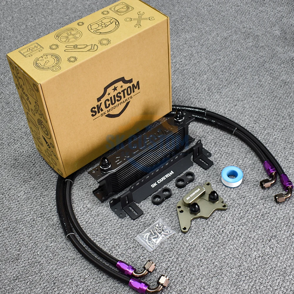SK CUSTOM For MINI R55 R56 R57 R58 R59 R60 R61 N14 N18 1.6T Engine Oil Cooler Kit Adapter Engine Oil radiator Kit Aluminum Alloy