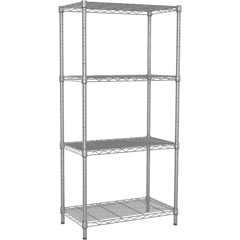 4 Tier Adjustable Storage Shelf Storage Rack Standing Shelf Units,200 Pounds Loading Capacity Per Shelf, 47.2