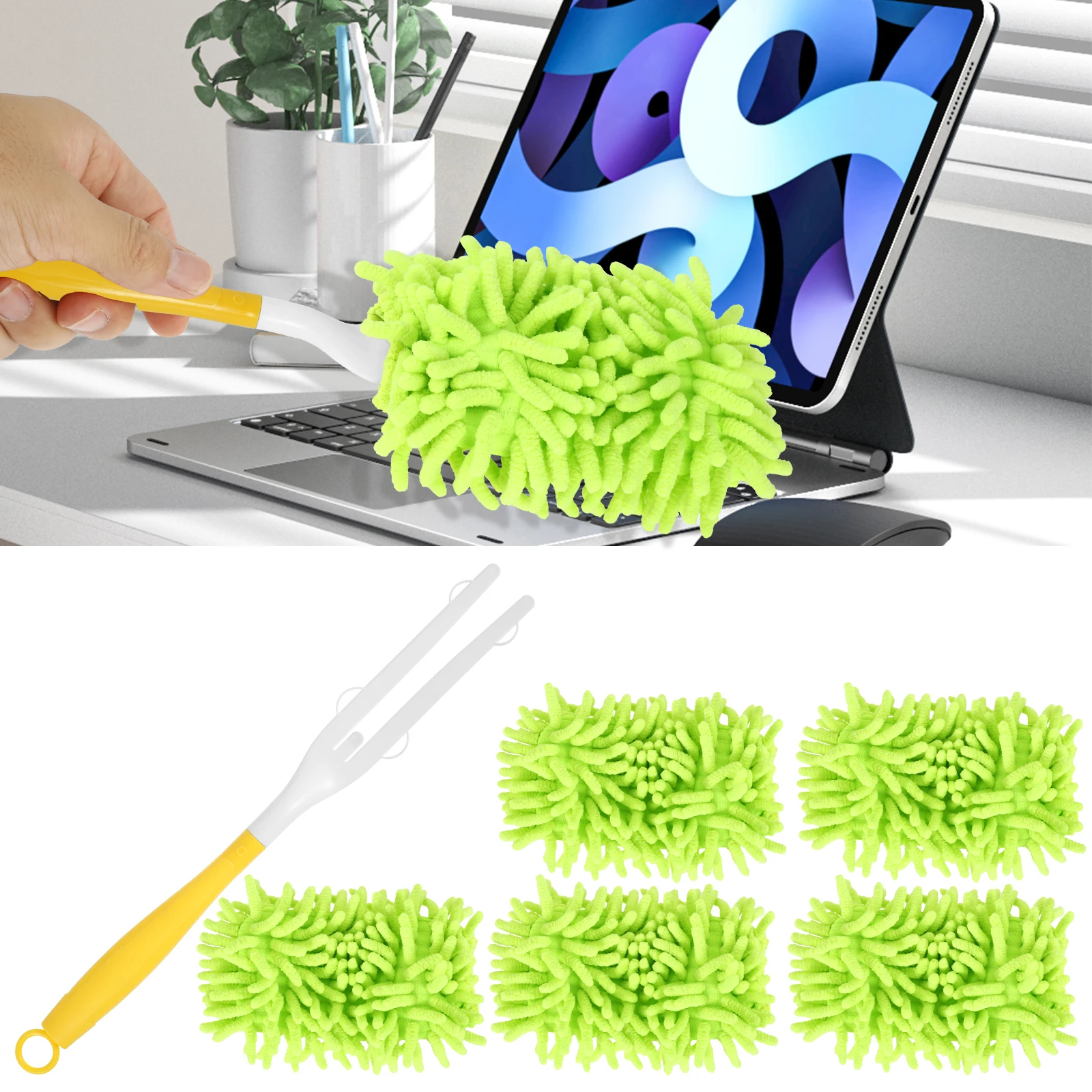 Chenille Duster Refills for Furniture Window Fan Reusable Wet Dry Use Hand Dusters Tear Resistant Machine Washable Duster Pads