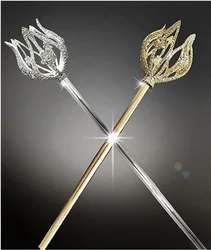 Cetro Magic Wand Tulip Lotus Scepter Princess Rhinestone for Wedding Costume Party Festival Props Queen for Women