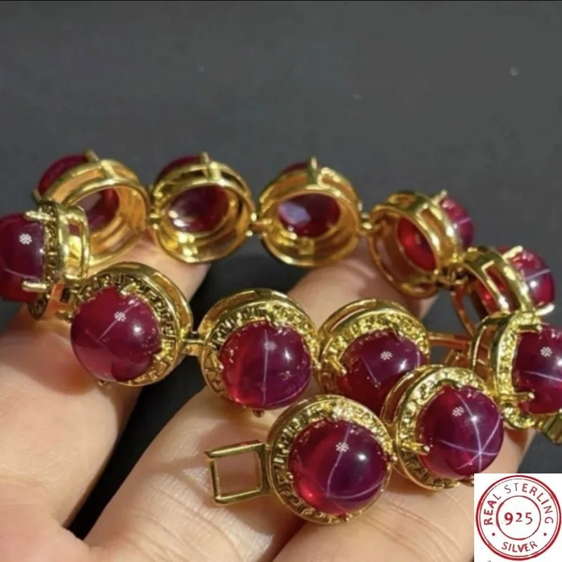 

Натуральный браслет из звездчатого рубина, 10 мм, 6 лучей, твердость 9+, элитные ювелирные изделия для женщин и мужчин