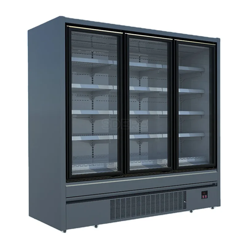 Customized Multideck Cabinet Glass Door Commercial Showcase Fridge Upright Freezer Display Refrigerator System