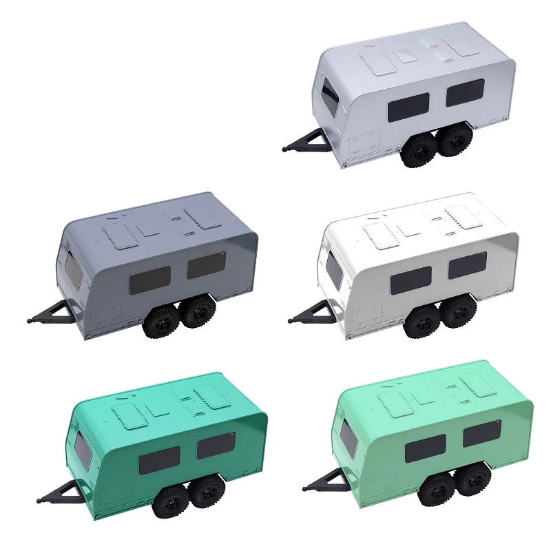 Premium 1/18 Wohnmobil-Anhänger mit Schale – Upgrade-Teile für TRX4M / Mustang / Defender (AX-8560) Offroad-Kletterwagen