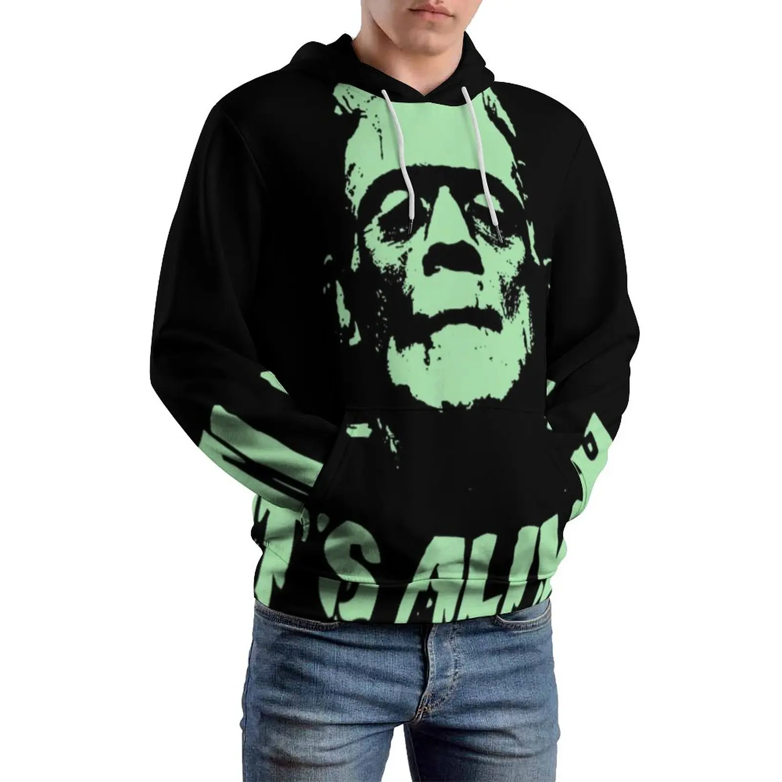 

FRANKENSTEIN Alive Casual Hoodies Novel Street Fashion Pullover Hoodie Men Long Sleeve Y2k Custom Clothing Plus Size 5XL 6XL