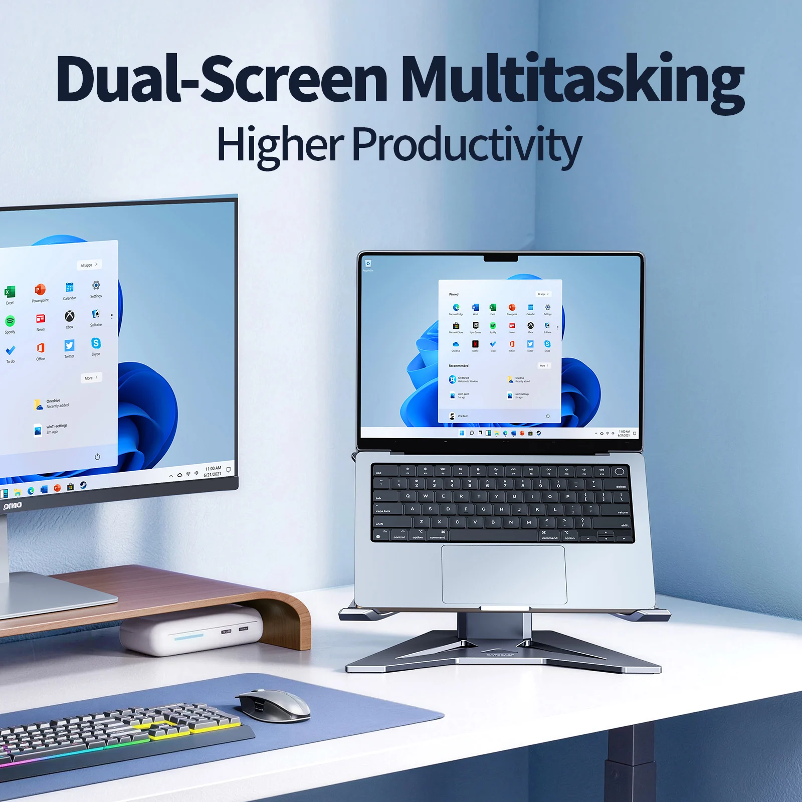 Oatsbasf Laptop Stand Holder Universal Aluminum Adjustable Laptop Stand for MacBook Air Dell HP Lenovo Notebook Computer Riser