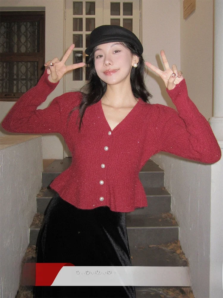 

Мягкий уютный вязаный свитер Haze V-Ne с застежкой на талии, базовый слой для похудения, зима 2023, женский модный трикотаж